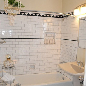 Staged Bathroom with Hanging Planter