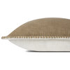 Loloi PLL0109 Taupe 22'' x 22'' Cover, Down Pillow