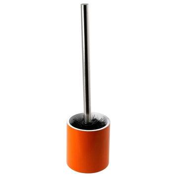 Steel Free Standing Toilet Brush Holder, Resin, Orange