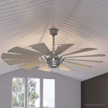 Luxury Traditional Ceiling Fan, Aged Nickel, UHP9021, Saybrook Collection