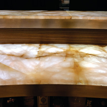 Backlit Onyx Downstairs Bar, Texas