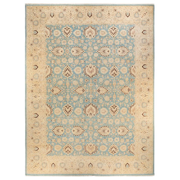 Eclectic, One-of-a-Kind Hand-Knotted Area Rug Light Blue, 12'2"x15'10"