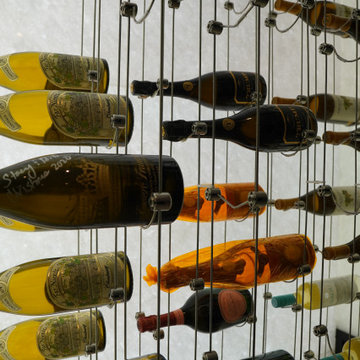 Modern Cable Wine Racks Make the Bottles Look Floating