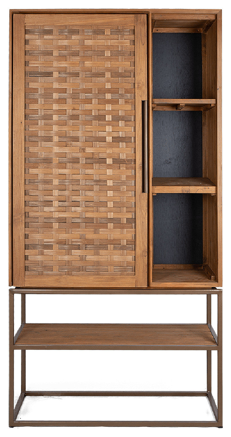 Natural Wooden Cabinet, Open Rack, dBodhi Karma - Tropical - Storage ...