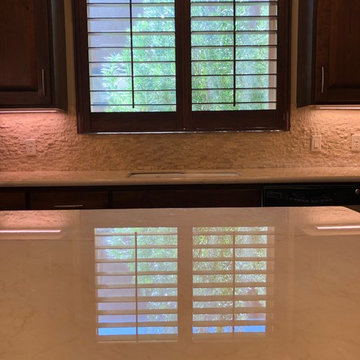 The polished marble now with TuffSkin Surface Protection applied.