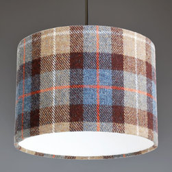 Harris Tweed Brown Check Lamp Shade - Lampshades