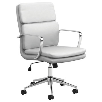 Standard Back Upholstered Office Chair, White