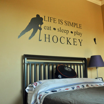 Hockey Themed boys room, sports