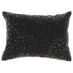 Nourison - Mina Victory Z5000 Throw Pillow, Black, 10" X 14" - Jewelry for your rooms, this elegantly handcrafted rhinestone, bead and embroidered collection adds a touch of sparkle to your day.
