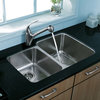 VIGO 32" Rosewood Stainless Steel Undermount Double Bowl Kitchen Sink