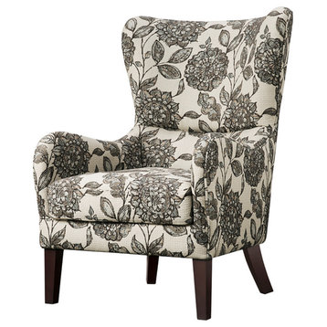 Madison Park Arianna Swoop Wing Chair, Floral
