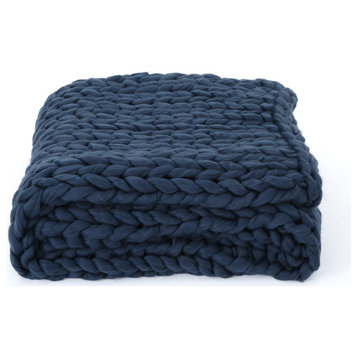 GDF Studio Jacqueline Acrylic Fabric Throw Blanket, Blue