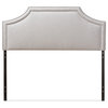 Avignon Fabric Upholstered Headboard, Grayish Beige, Queen