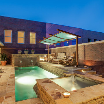 Southlake, TX - Brownstone Spa - Modern Outdoor Living