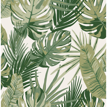 Green Palmero Peel & Stick Wallpaper, Bolt