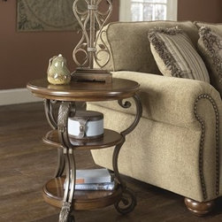 Signature Design by Ashley Traditional Medium Brown Nestor Chair Side End Table - Side Tables And End Tables
