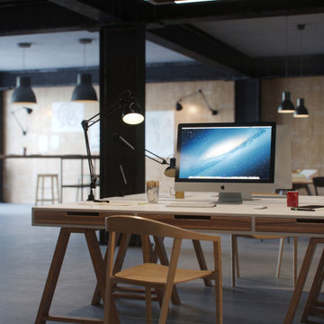 3D interior visualization of a modern Workshop