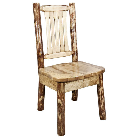 Glacier Country Collection Side Chair with Ergonomic Wooden Seat