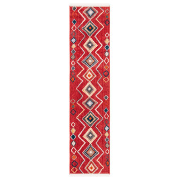 Safavieh Farmhouse Fmh599Q Moroccan Rug, Red and Gold, 2'2"x5'0" Runner