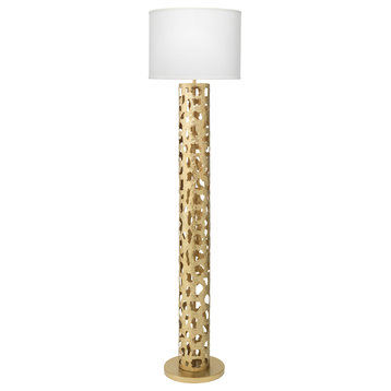 Firenze Floor Lamp, 70.5"T, Gold Leaf