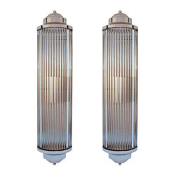 Art Deco Style Grand Theater Glass Rod Wall Sconces, Pair - Wall Sconces