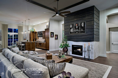 Inspiration for a large transitional family room remodel in Chicago