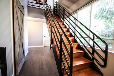 Staircase - mid-sized craftsman staircase idea in Portland