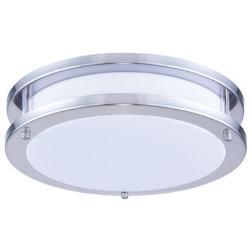 Elegant Lighting LDCF3200 Daxter 12"W LED Flush Mount Ceiling - White / Nickel