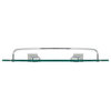 MODONA's 9.5" Glass Corner Shelf With Rail, Polished Chrome