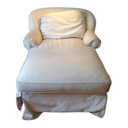 Jennifer Convertibles White Canvas Chaise - Indoor Chaise Lounge Chairs