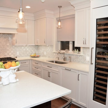 Small White & Walnut Transitional Kitchen