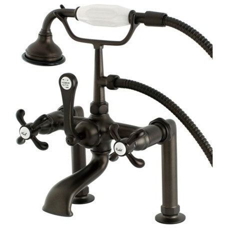 Aqua Vintage Deck Mount Clawfoot Tub Faucet, Oil Rubbed Bronze