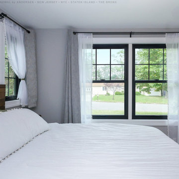 New Black Windows in Delightful Bedroom - Renewal by Andersen NJ / NYC