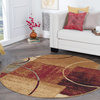 Tacoma Contemporary Abstract Area Rug, Multi-Color, 5'3'' Round