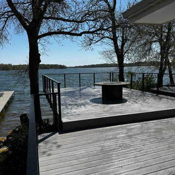 Lakefront Deck with Black Cable Railing
