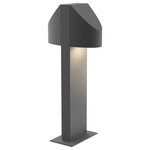 Sonneman - Shear 16" Double Bollard, Textured Gray, 16" - Beautifully executed forms of sculptural presence and simplicity that are equally at home inside or out.