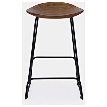 Nature's Edge Solid Acacia Counter Height Backless Stool (Set of 2)