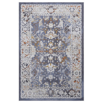 Area Rug Bronze & Blue Vintage-Inspired by Tufty Home, Blue, 2'2'' X 8'