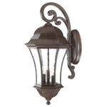 Acclaim Lighting - Acclaim Lighting 3622BC Waverly - Three Light Outdoor Wall Mount - This Three Light Wall Lantern has a Black Finish and is part of the Waverly Collection.  Shade Included.    Remodel: NULL  Trim Included: NULLWaverly Three Light Outdoor Wall Mount Black Coral Hammered Water Glass *UL Approved: YES *Energy Star Qualified: n/a  *ADA Certified: n/a  *Number of Lights: Lamp: 3-*Wattage:60w Candelabra bulb(s) *Bulb Included:No *Bulb Type:Candelabra *Finish Type:Black Coral