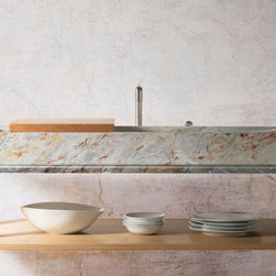 Lavello in massello con piattaia da appoggio - Products