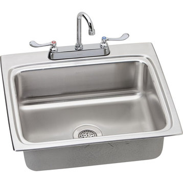 Elkay LR2522C 25" Single Basin Drop-In Stainless Steel Kitchen - Stainless