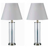 Echo 2-Pack Table Lamp, Glass With Brushed Steel Finish Accents