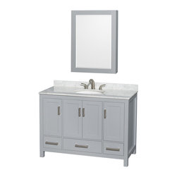 48 inch Transitional Grey Finish Bathroom Vanity Set - Bathroom Vanities And Sink Consoles