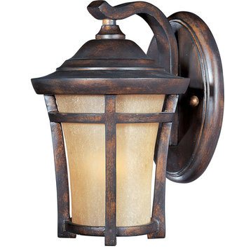 Balboa VX 1-Light Outdoor Wall Lantern in Copper Oxide With Golden Frost Glass