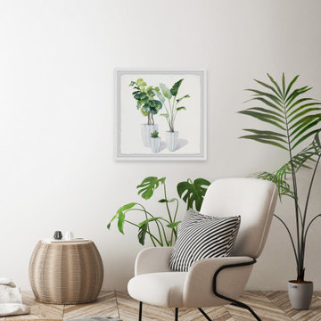 "Bird of Paradise Foliage" Framed Painting Print
