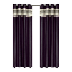 Royal Tradition - Milan Blackout Multilayer Energy-Saving Curtain, Plum, 54"x63" Single - Curtains