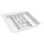 Rev-A-Shelf - Polymer Trim to Fit Glossy Drawer Insert Cutlery Organizer, White, 21.88"W - Rev-A-Shelf's drawer inserts are the best if you are looking for a custom look.  Why settle for a cutlery insert that just drops in your drawer and moves every time you open and close your drawer.  Create a custom fit by trimming to your exact size. Available in multiple sizes, colors and finishes.