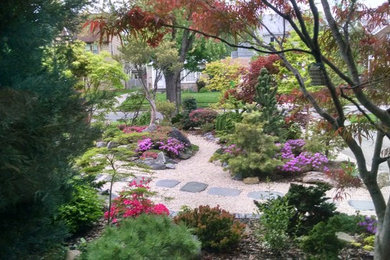 Inspiration for an asian home design remodel in Cleveland