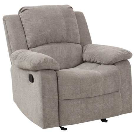 Troy Microfiber Glider Rocker Recliner, Ash Grey