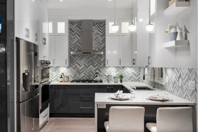Example of a trendy kitchen design in Vancouver